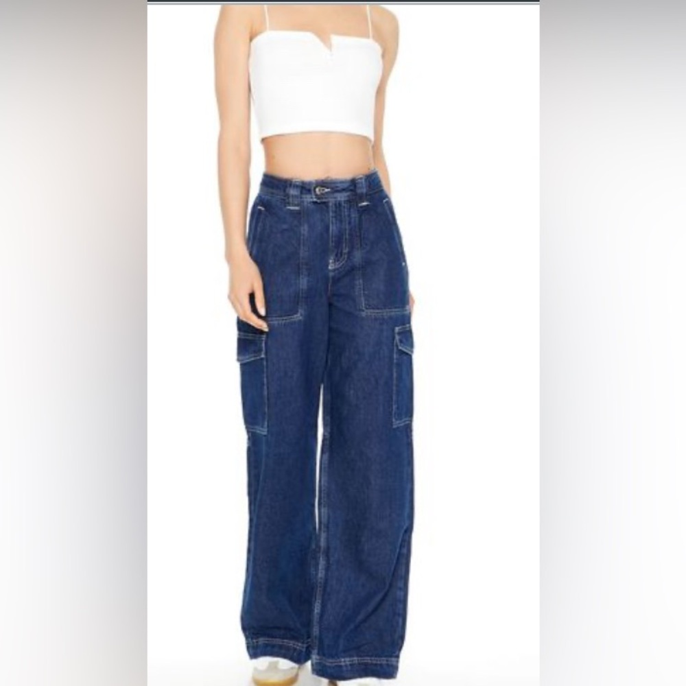 Cello High-Rise Cargo Wide Leg Jeans | New without Tags